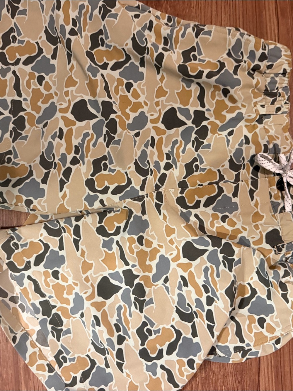 Simply Southern Duck Camo Shorts with Tan & Gray Accents
